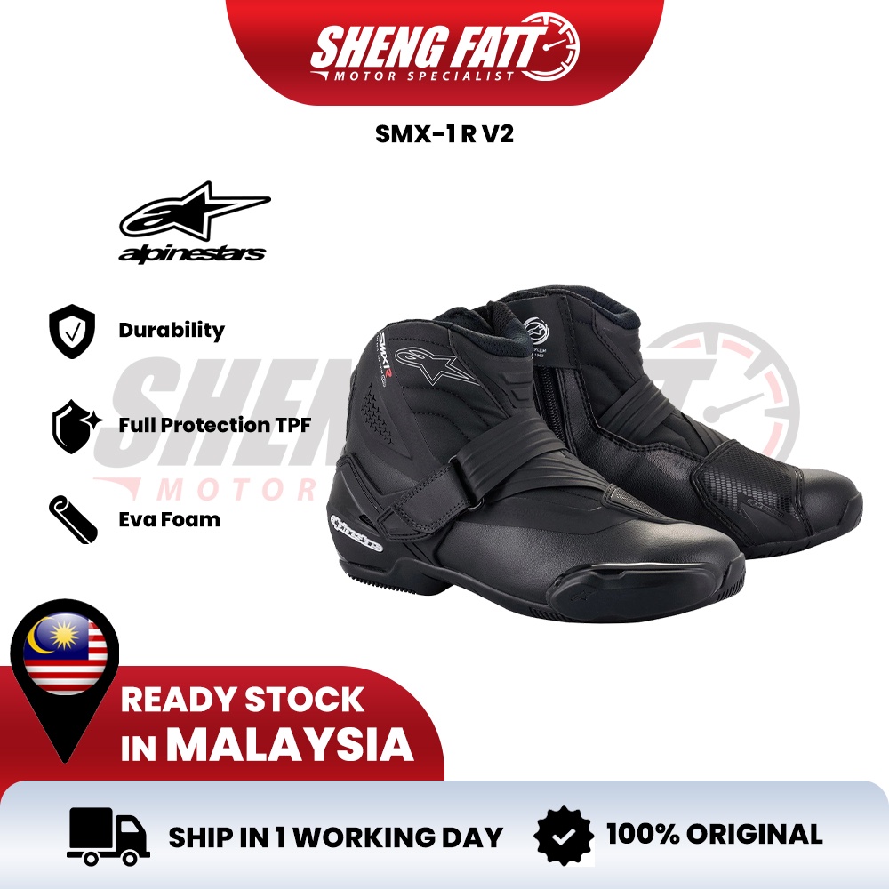 ALPINESTARS SMX1 R V2 Motorcycle Shoe Superbike Riding Shoe Kasut