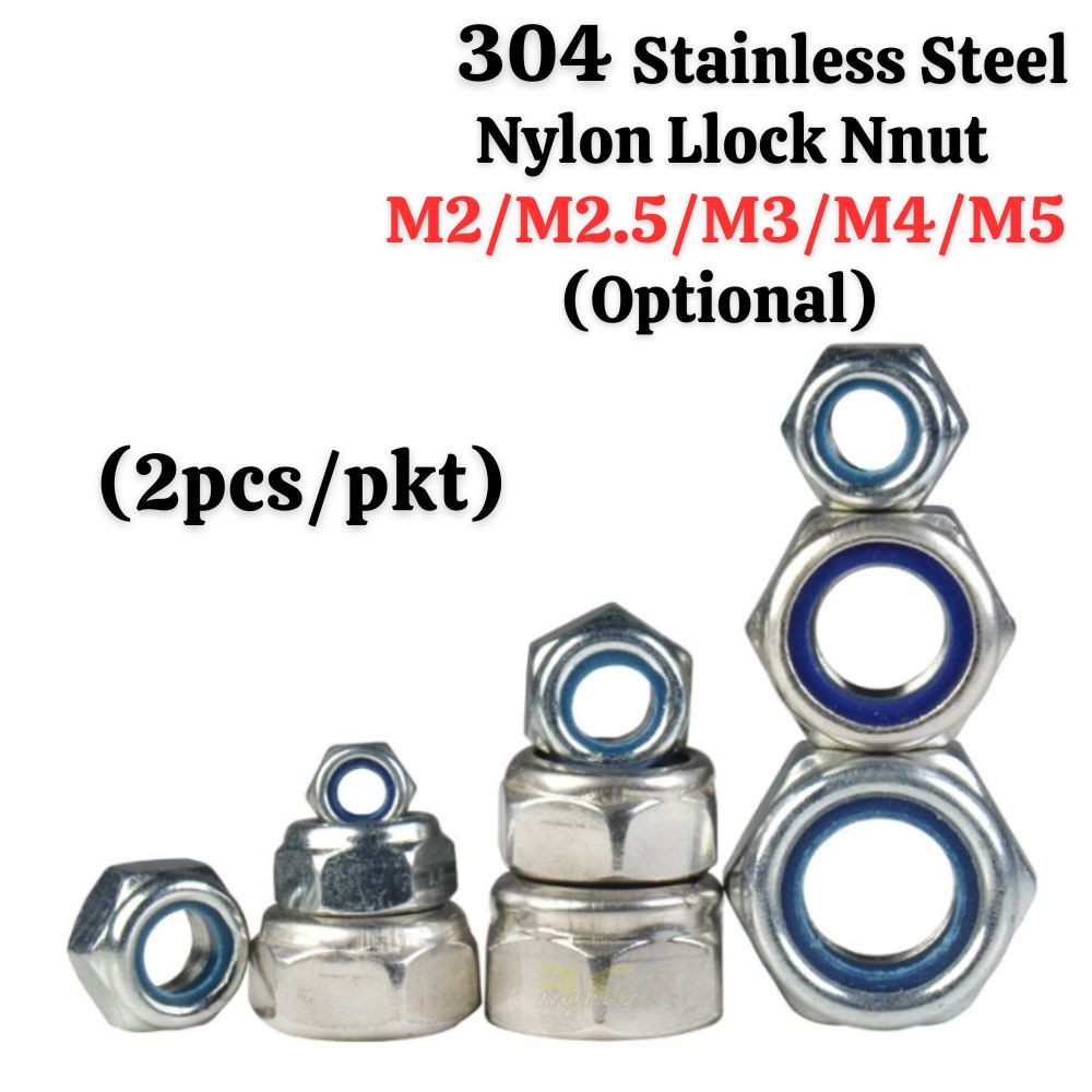 Nylon Lock Nut M2 M2.5 M3 M4 M5 304 Stainless Steel Hexagon Locknut