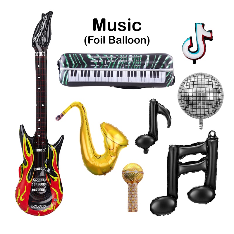 Music Foil Balloon Beam Note Icon Musical Sound Symbol Disco Ball Theme ...