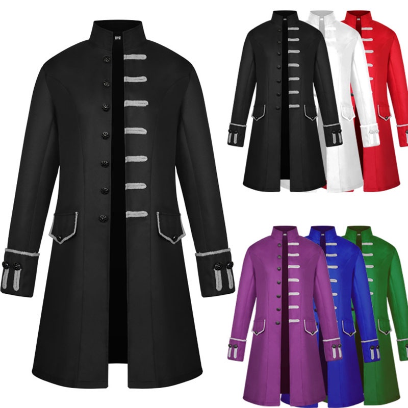 Manteau Vintage Homme Steampunk Manteau Médiévale Homme De Smoking, Haut Steampunk Manches Longues Costume Médiéval Queue De Pie