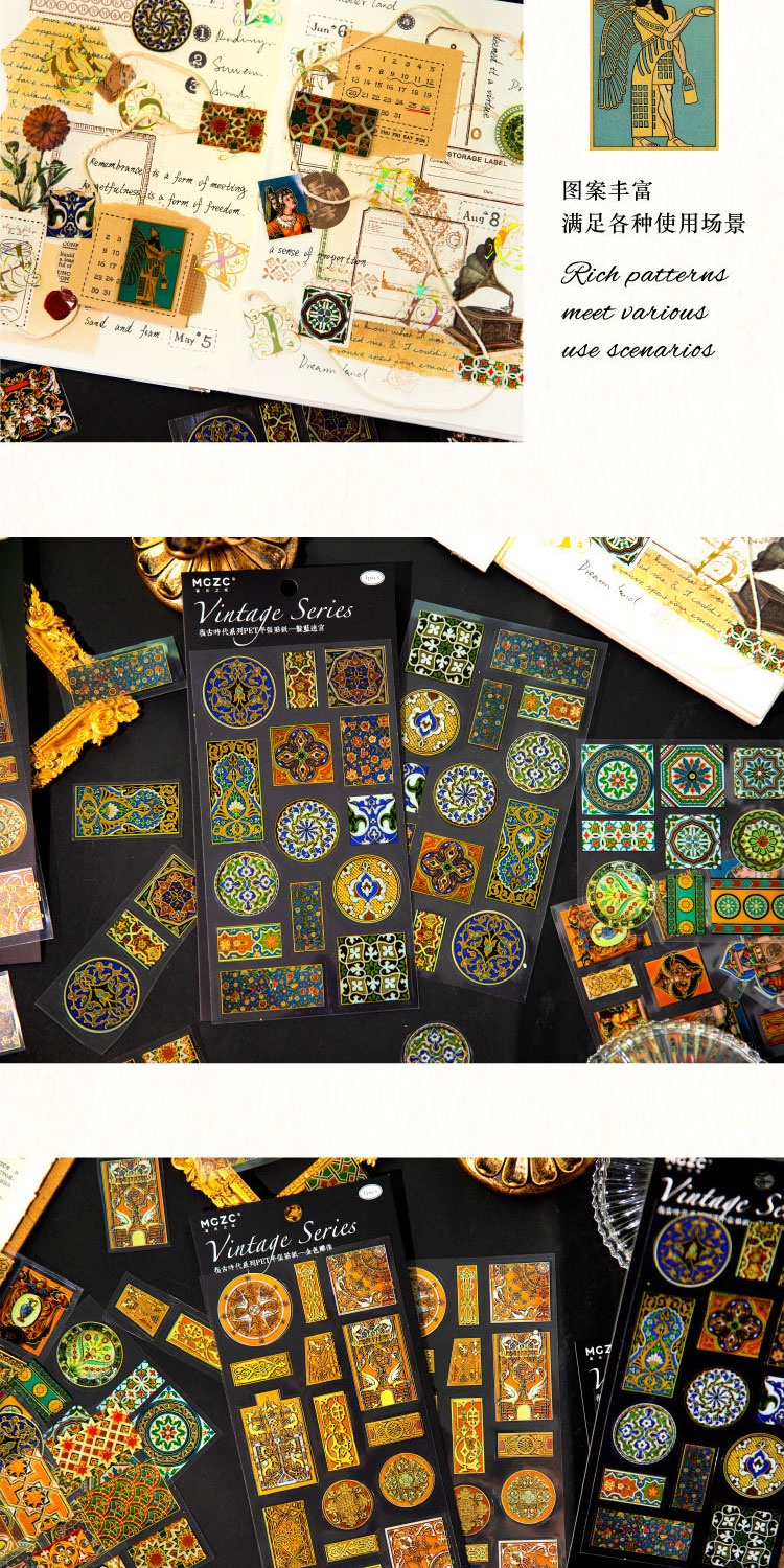 Journamm PET Materials Vintage Stickers Gilding Craft DIY Scrapbooking ...