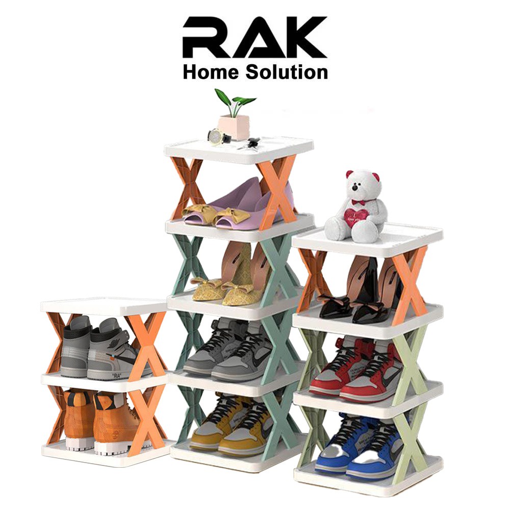 RAK Rak Berbilang Lapisan Simpanan Kasut Rak Kasut Lipat X Type Folding ...