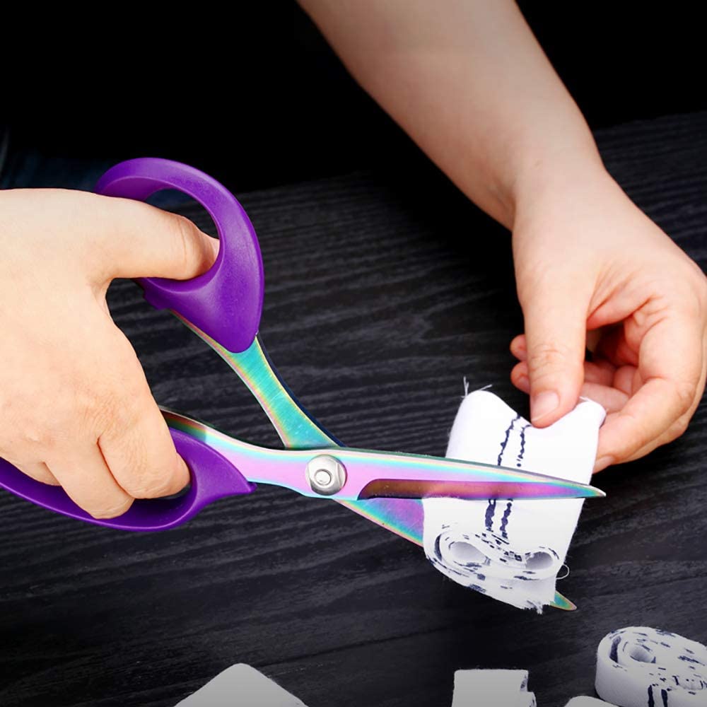 1PC Ultra Sharp Sewing Scissors, Heavy-duty Titanium Coated Forged ...