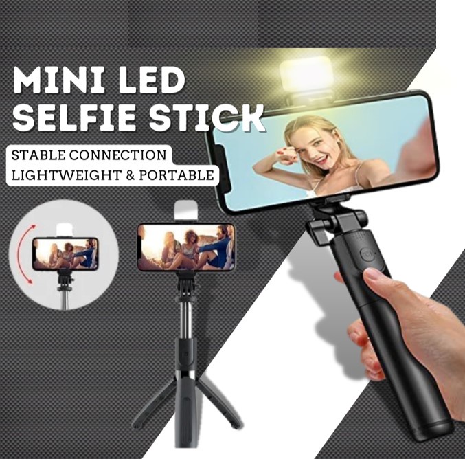 360° Rotation Mini Bluetooth Selfie Stick With Rearview Mirror Tripod ...