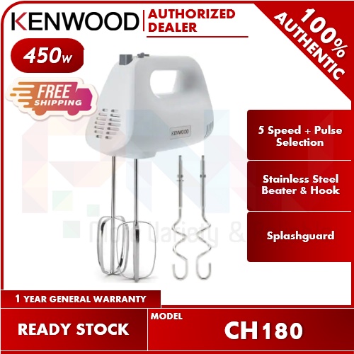 KENWOOD 450W 5 Speed + Pulse Hand Mixer HMP30.A0WH Handmix Lite