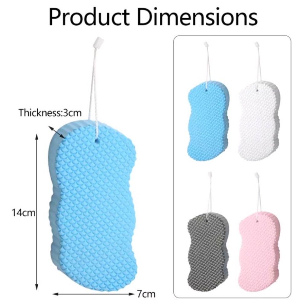 [BC] Body Sponge Scrubber Remove Soft Squishable Dead Skin Easily Span ...