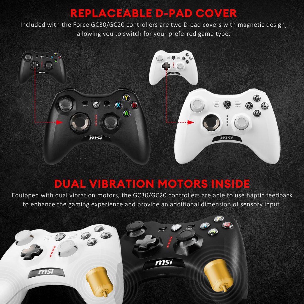 MSI FORCE GC30 V2 - WHITE / BLACK Gaming Controller (Wireless) | Shopee ...
