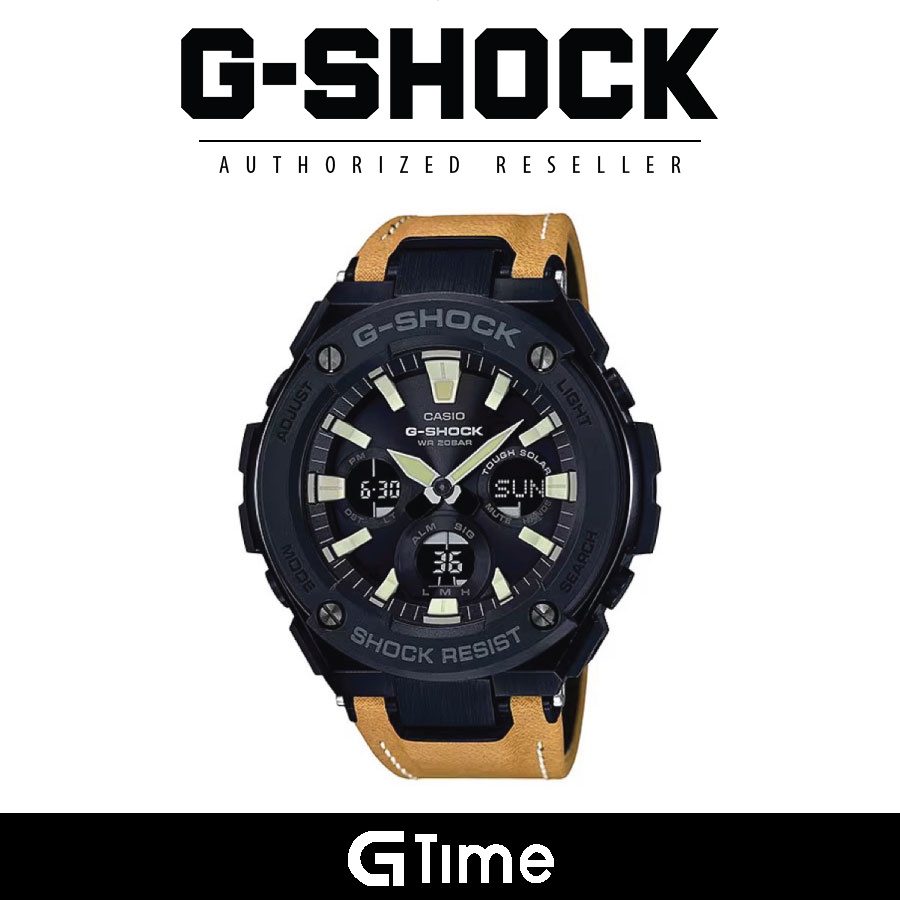 OFFICIAL CASIO WARRANTY Casio G Shock GST S120L 1A Men s G Steel Brown Leather Strap Watch Shopee Malaysia