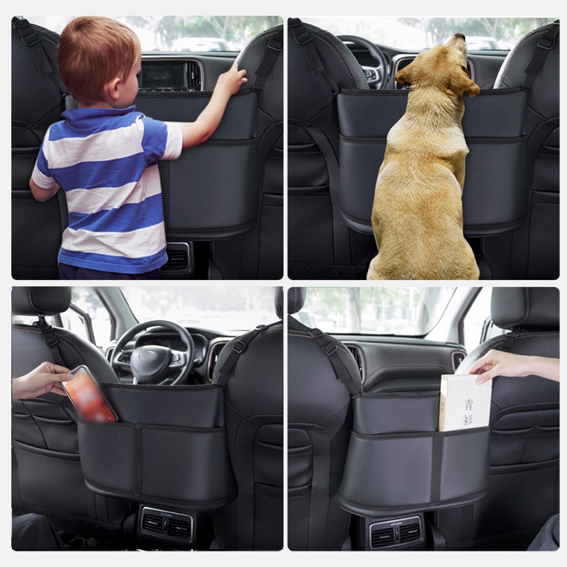 Car Seat Storage Bag Car Handbag Holders Multifunction Leather Car