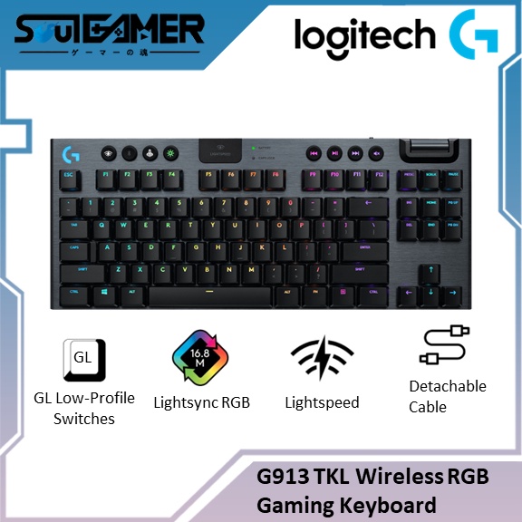 Logitech G913 TKL TENKEYLESS LIGHTSPEED WIRELESS RGB with TACTILE ...