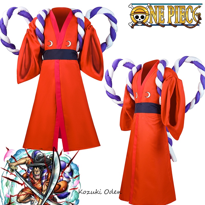 One Piece Kozuki Oden Cosplay Costume Set Halloween Comic-Con Outfit ...