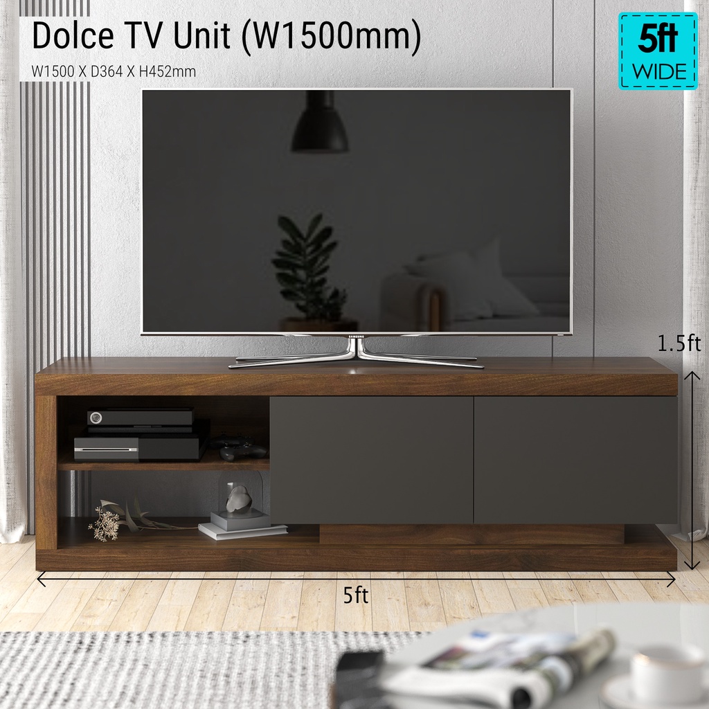 Synergy House Dolce Tv cabinet (1500mm | 5ft Wide Kabinet Tv 5kaki | 65 ...