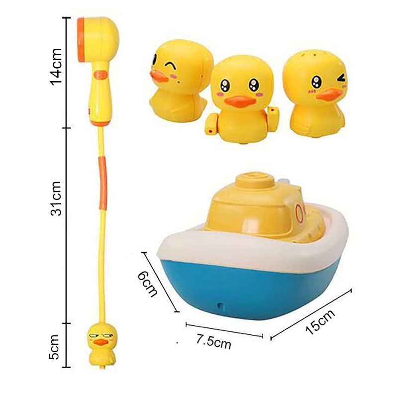 Cute Yellow Duck Electric Rotating Water Spray Sprinkler Toys Baby ...