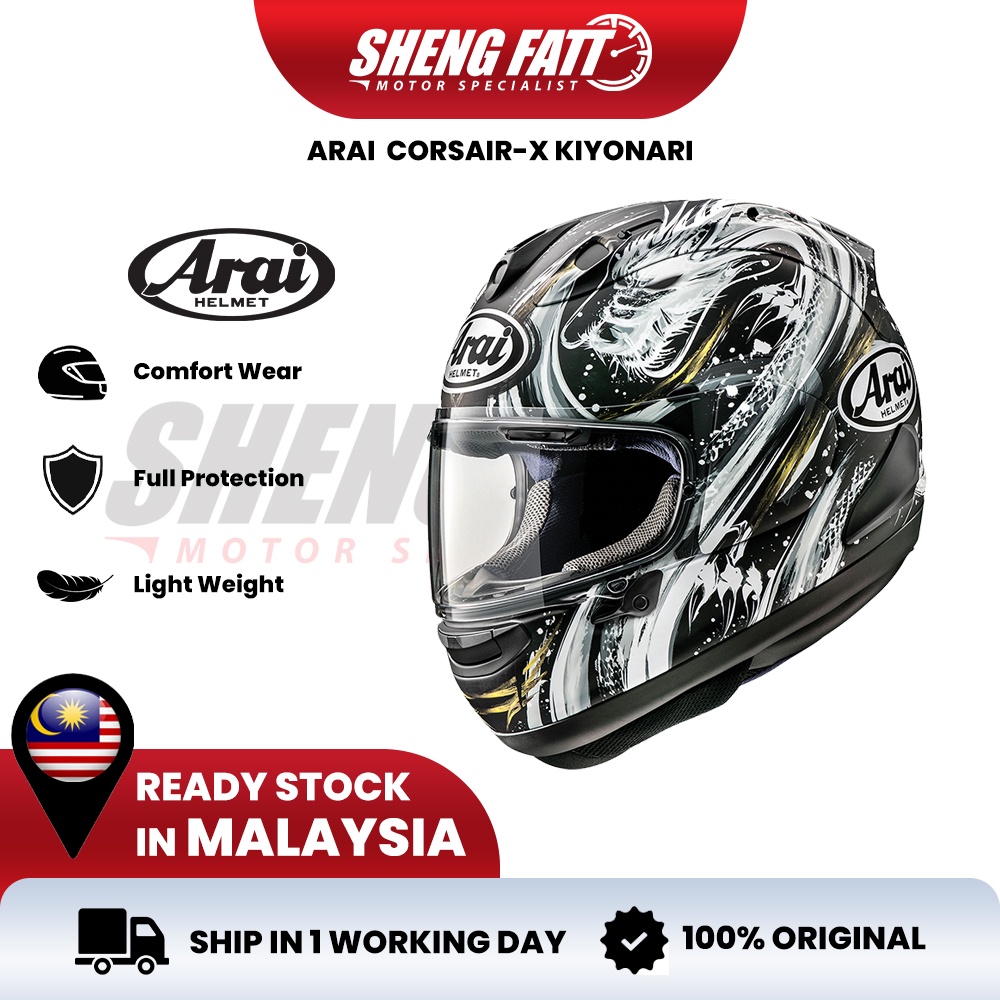 ARAI RX7X Kiyonari Helmet Motor Visor Topi Keledar Keselamatan Full ...