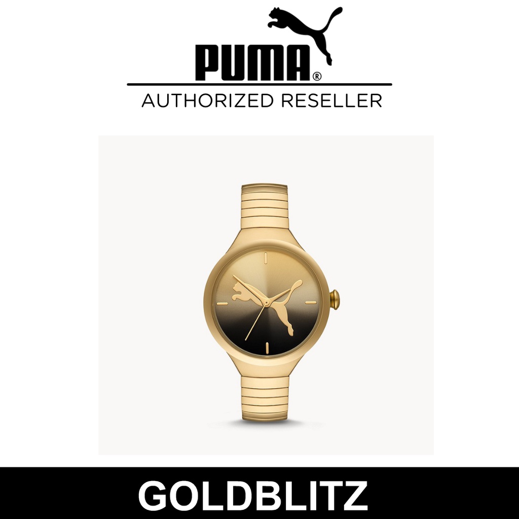 Puma P1079 Women's Mini Contour Three-Hand Gold-Tone Stainless Steel Watch