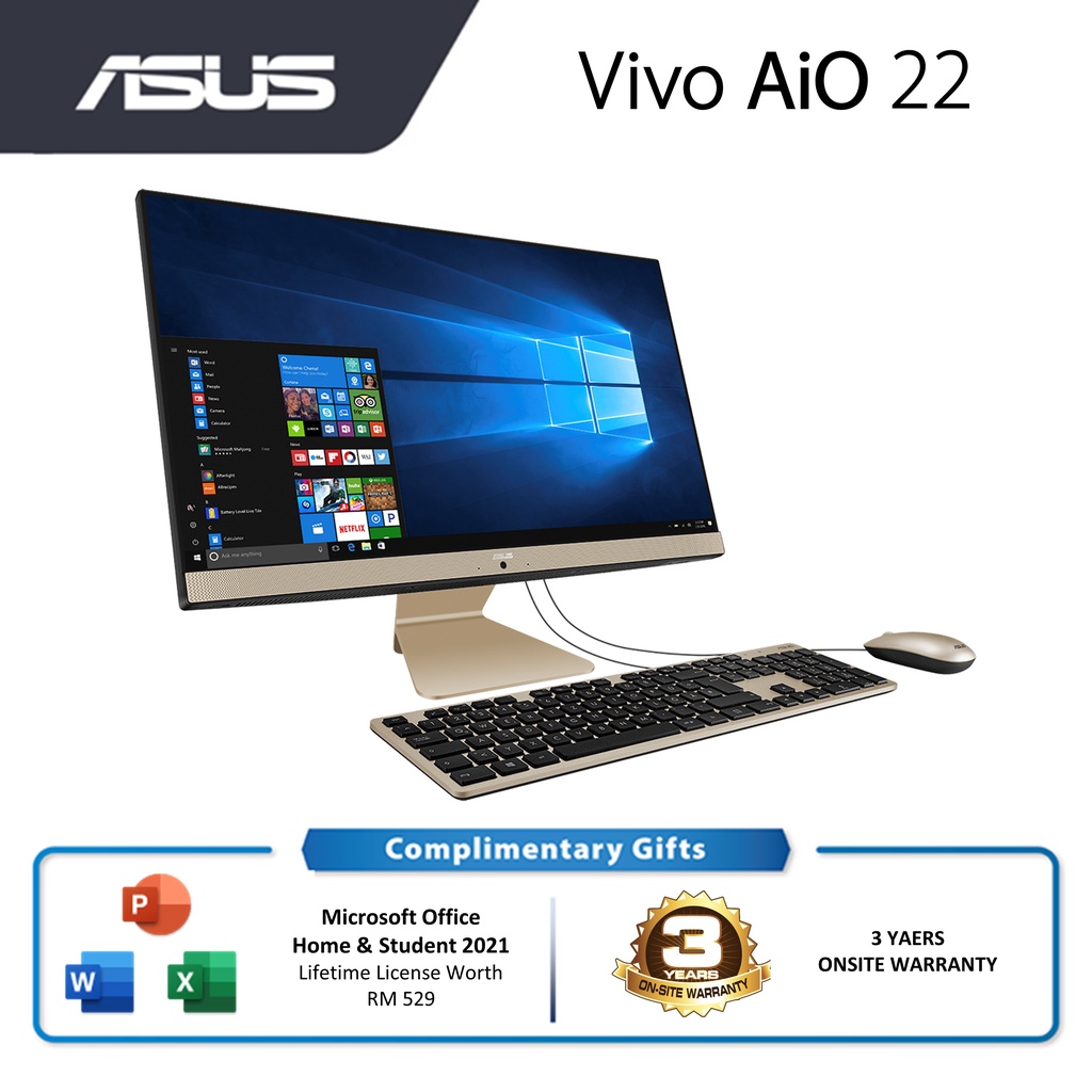 ASUS Vivo Aio Desktop PC - Black (23.8