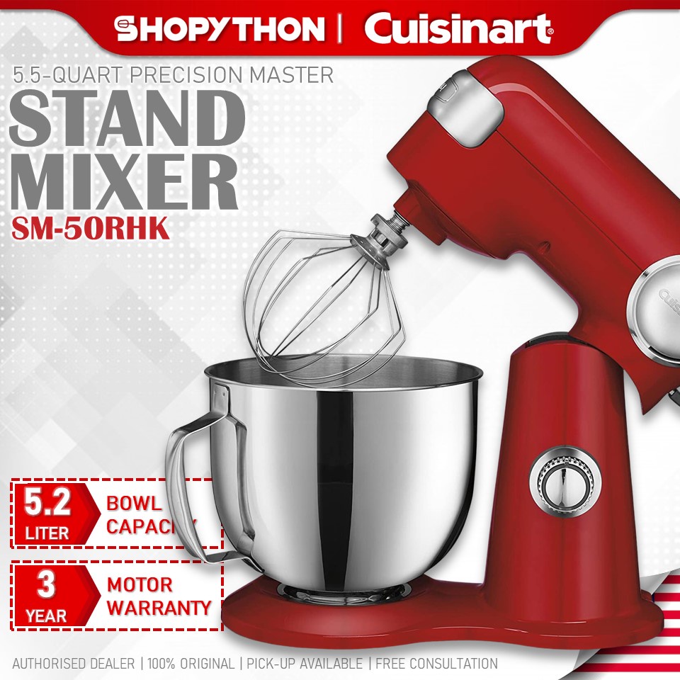 CUISINART 5.5Quart Precision Master Stand Mixer SM50RHK Ruby Red (5