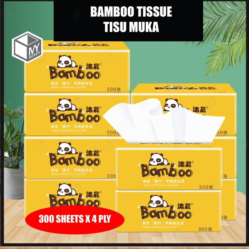 MYB Bamboo Tissue /Soft Facial Tisu 75pulls*4ply=300pcs | Shopee Malaysia