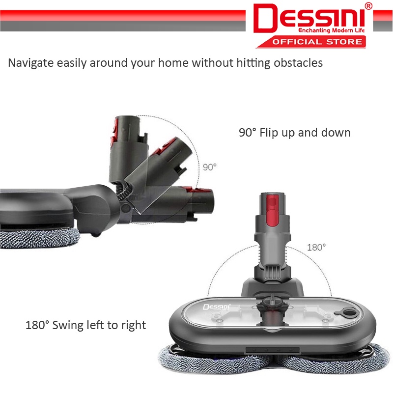 DESSINI ITALY Tornado PRO Electric Spray Mop Vacuum Cleaner Head ...