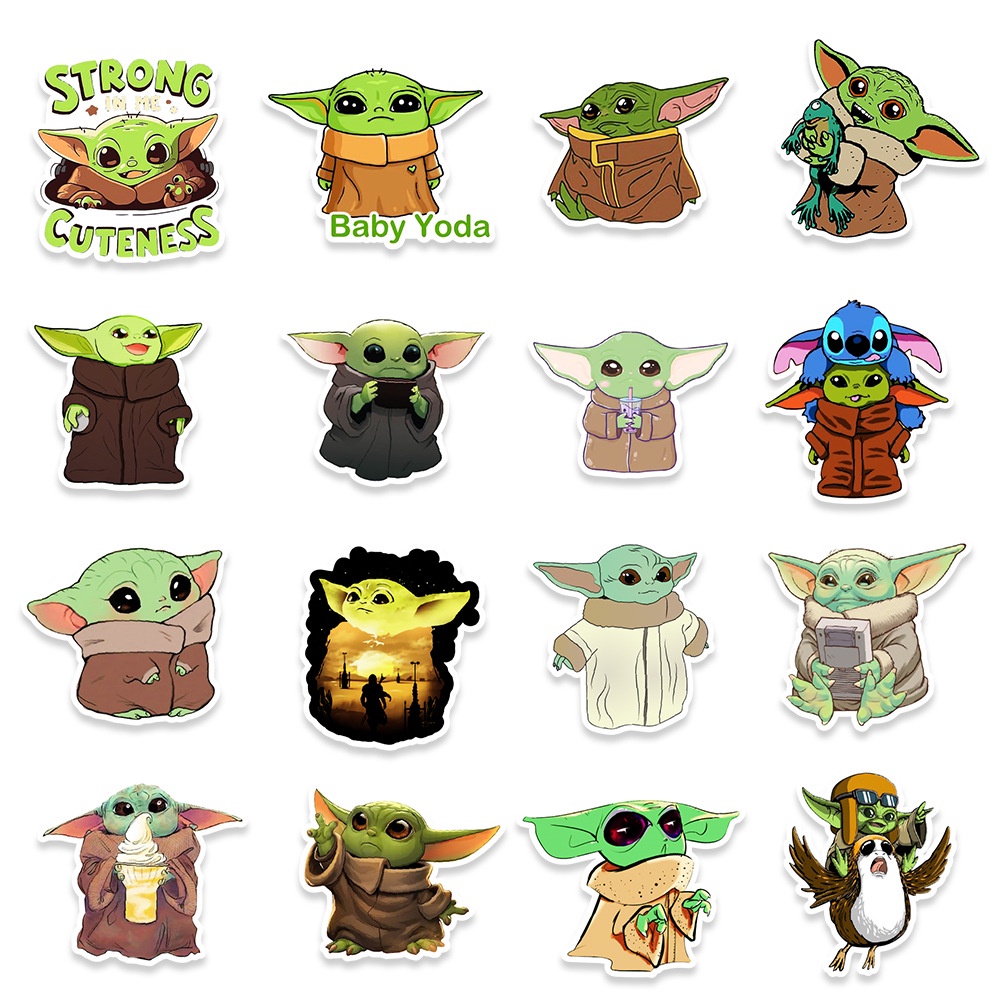 MUYA 50pcs Baby Yoda Stickers Anime Stickers Waterproof Cartoon ...