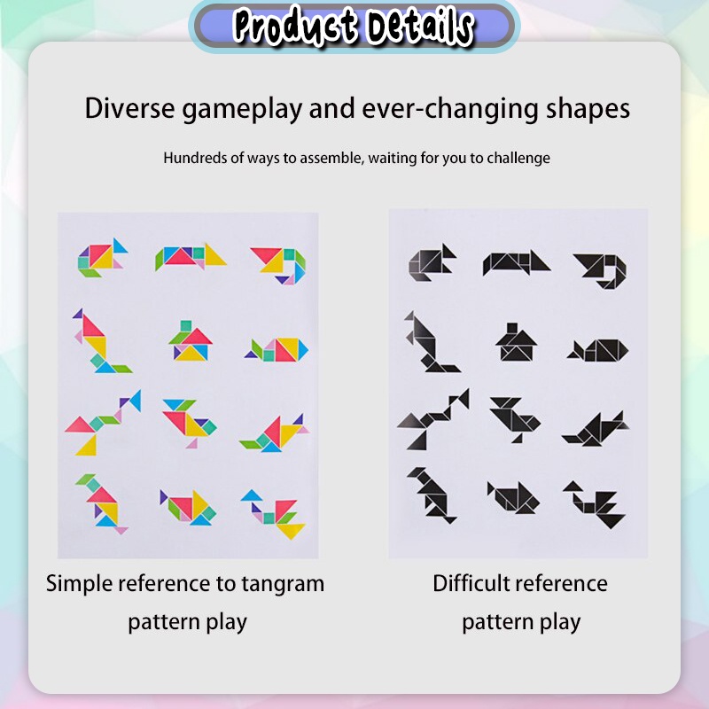 [Little B House] Magnetic Puzzle Tangram Montessori IQ Brain Teaser ...
