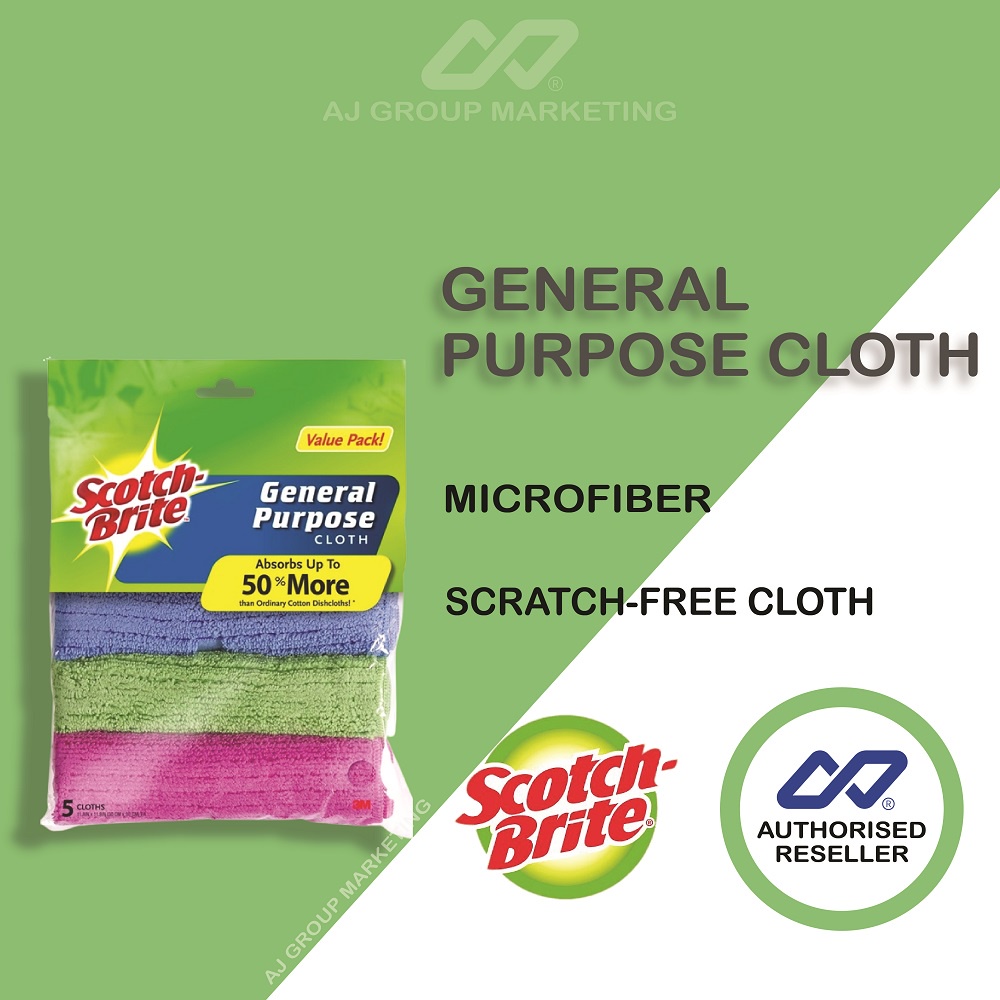3M SCOTCHBRITE General Purpose Microfiber Cloth (5's) Shopee Malaysia