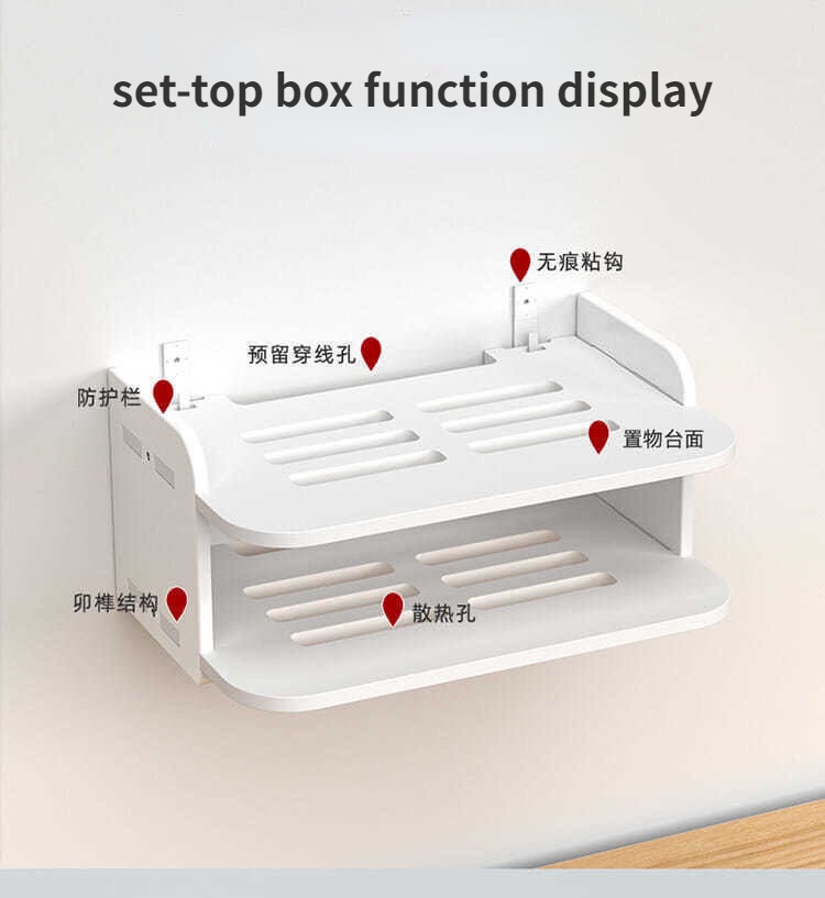 Wooden Wall Mounted Wifi Router Shelf Wall Set Top Box Rack Wall Living ...