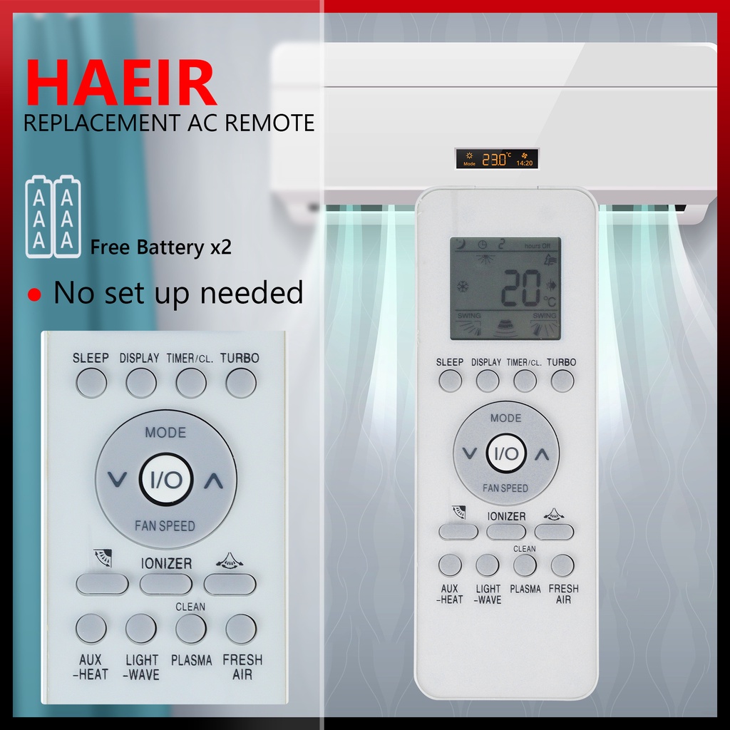 Replacement Haier Air Cond Air Conditioner Remote Control GZ09BE/GZ39GB ...