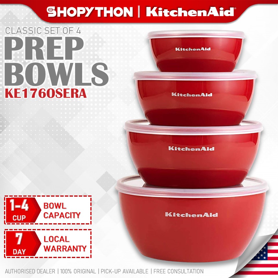 KITCHENAID Set of 4 Prep Bowls KE176OSERA Empire Red Original