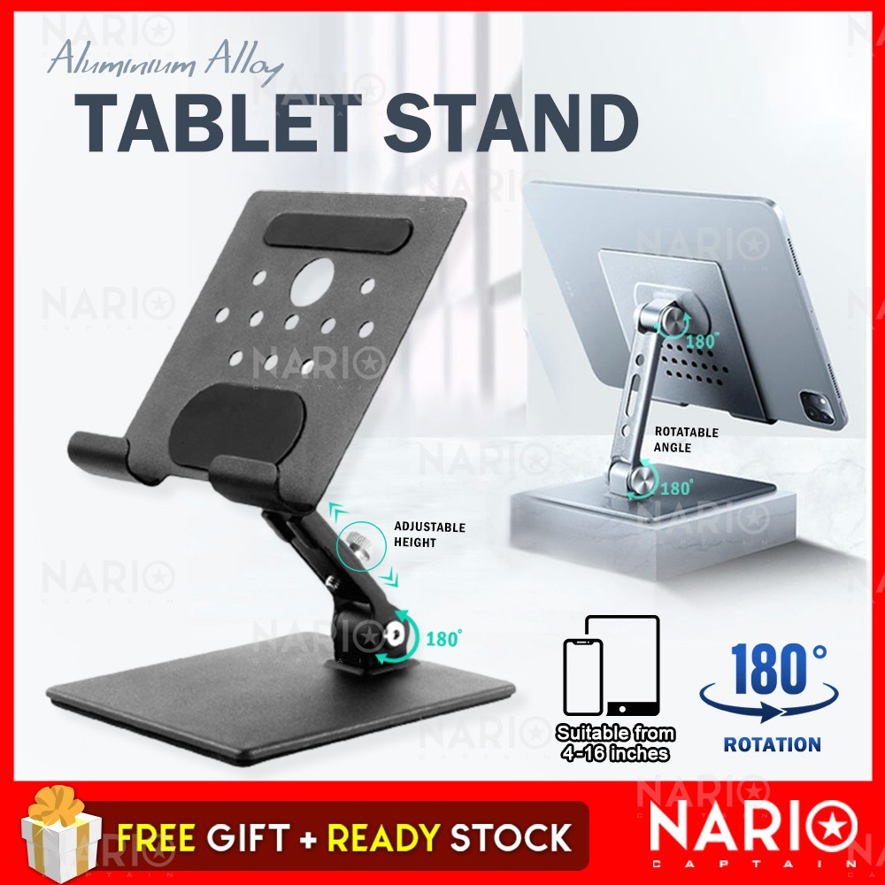 NARIO Steel Alloy Tablet Stand 180° Rotatable Phone Stand Height ...