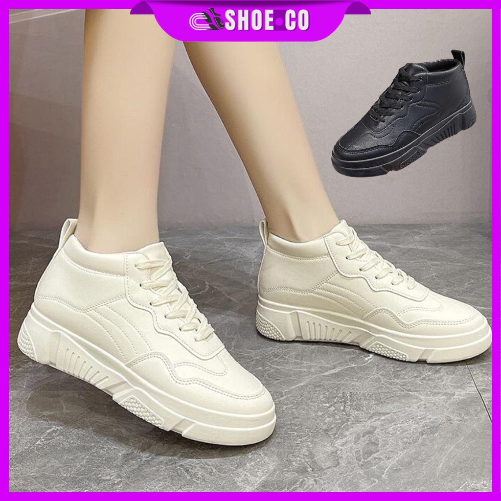 SHOE.COM READY STOCK Highcut Full Black Simple Student Casual Shoes ...