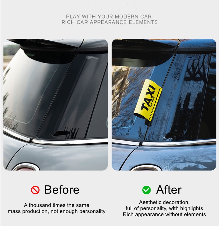 Fake Taxi Tag Washed Car Label Stickers Decoration Label Stickers Car ...
