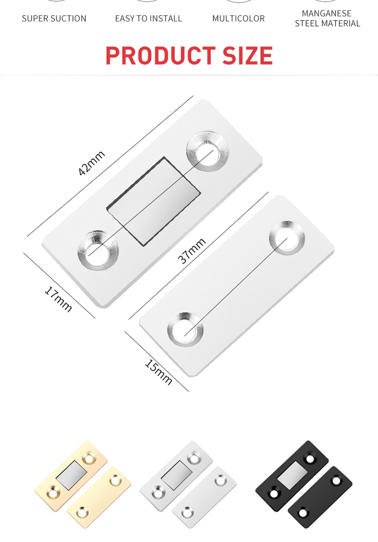 Strong Magnet Cabinet Door Concealed Hidden Wardrobe Lock Catch Ultra ...