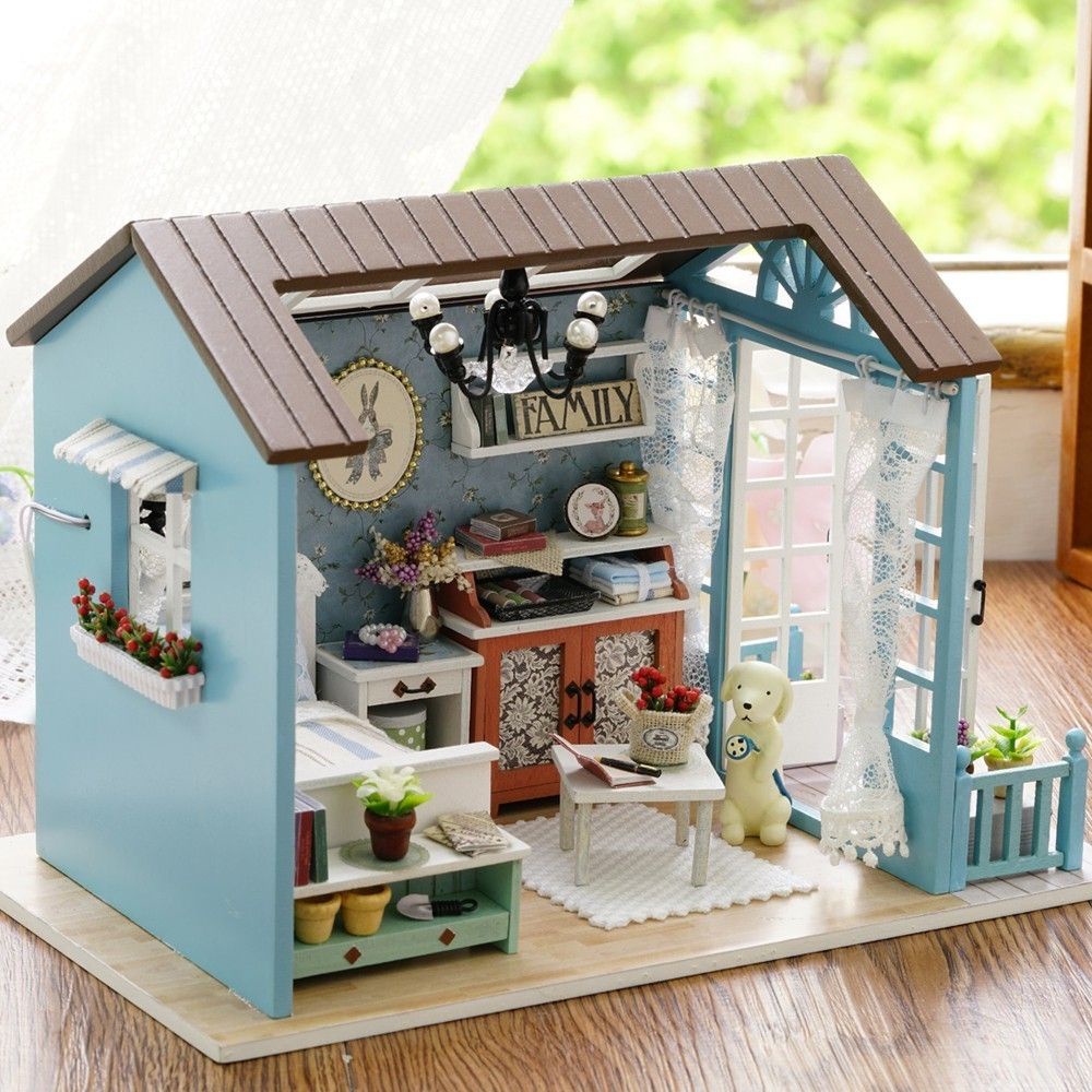 Cute Room Miniature Dollhouse Forest Times DIY Kit Realistic Mini 3D ...