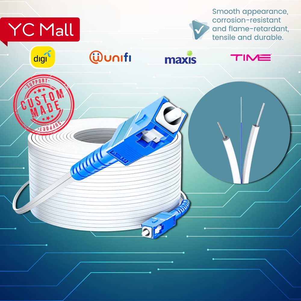 FTTH Fiber Optic 1 Core Indoor Drop Cable Singlemode Cable For Unifi