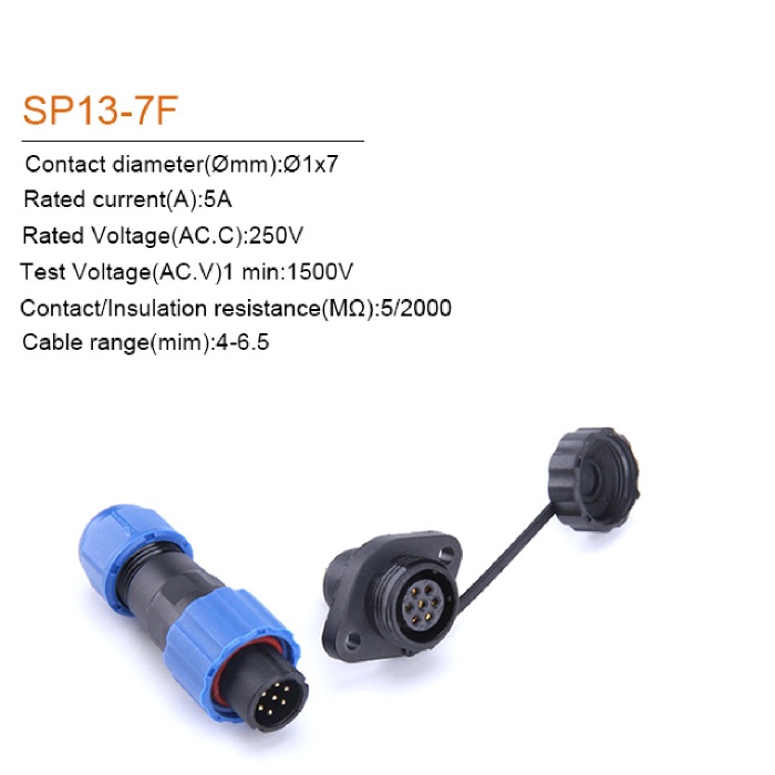 SP13 Waterproof Connector IP68 1/2/3/4/5/6/7/9 Pin Cable Connectors ...