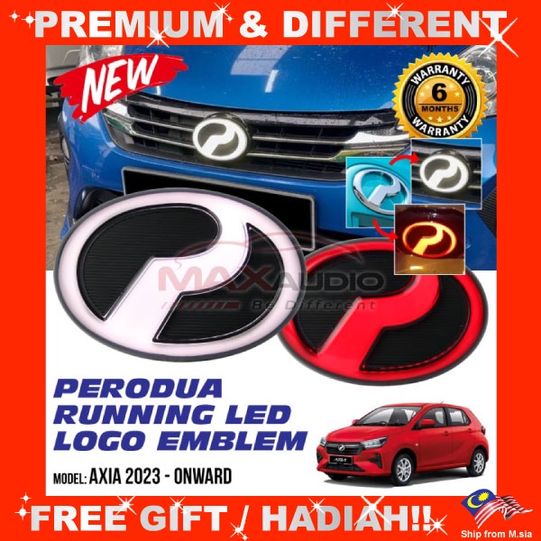 Car LED Logo Emblem PERODUA AXIA 2023 - 2024 Night Rider Sportivo Front ...