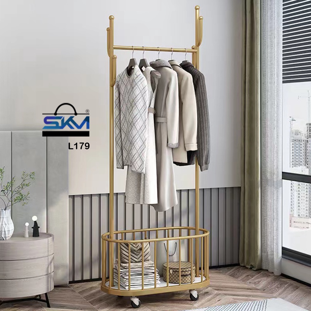 SKM Standing Clothing Storage Movable Rack Organizer Rak Pakaian L179 ...