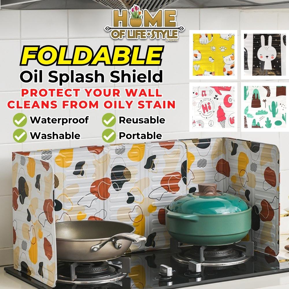 HOLS Stove Cover Foldable Oil Splash Guard Kitchen Removable Aluminium
