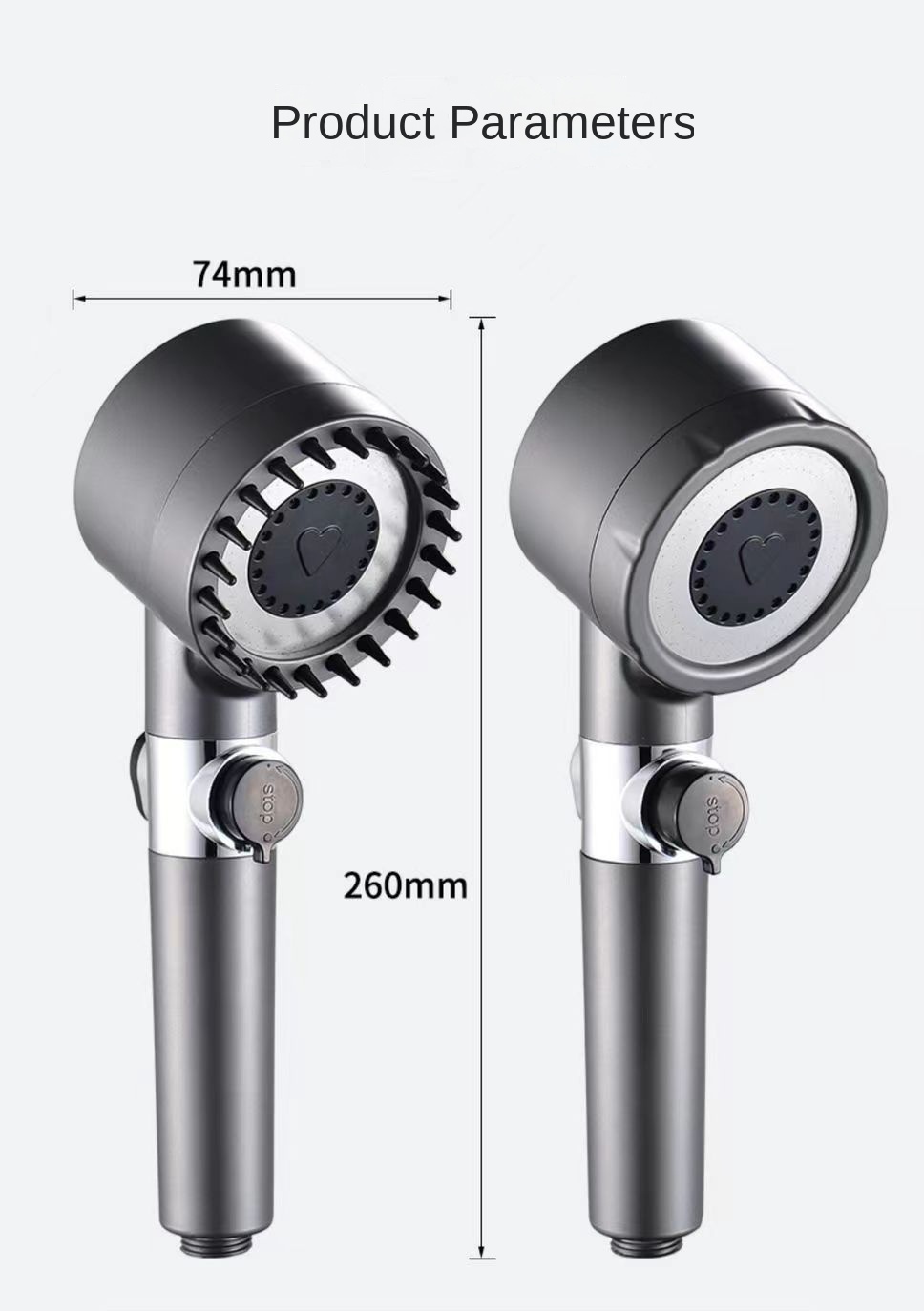 New 3 Modes Adjustable Shower Head High Pressure Water Saving Shower ...
