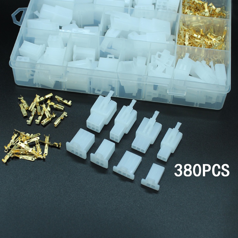 380PCS Wire Connector 2P/3P/4P/6P Terminal High Quality Plastic Shell ...