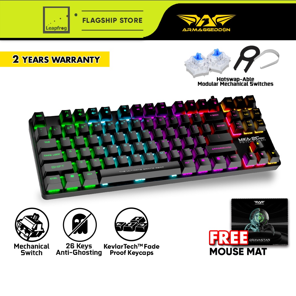Armaggeddon MKA-2C NEO Gaming Keyboard | 87 Keys | Sleek Sporty Design ...