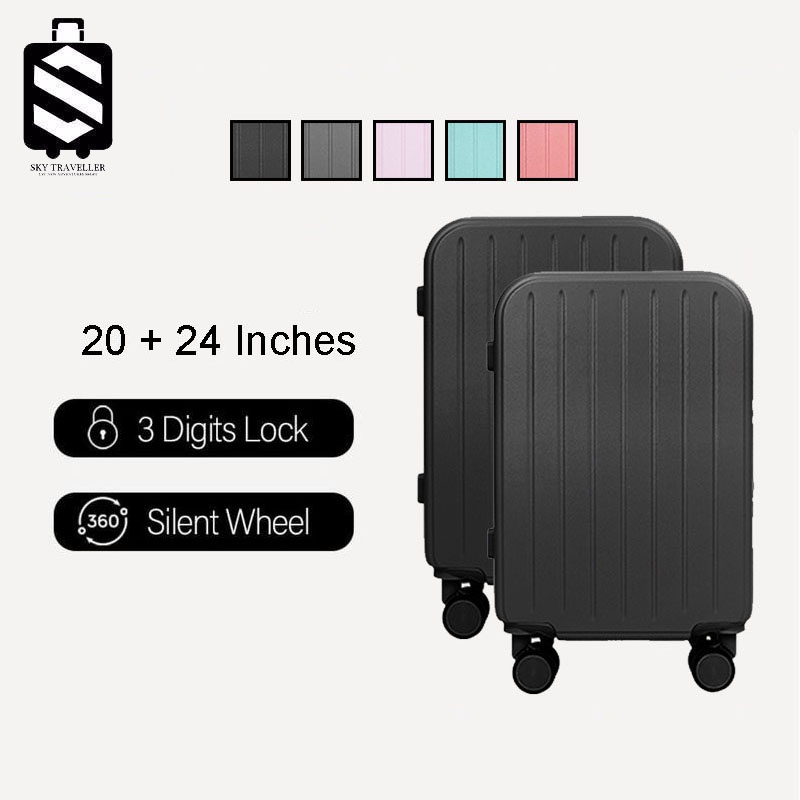Sky Traveller SKY353 2In1 Rounded Edge Elegant Hard Case Luggage Set