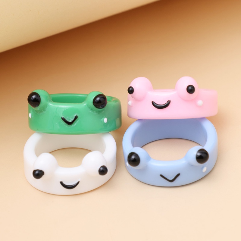 Cute Glowing Frog Rings Resin Finger Circlet Girls Kids Funny ...