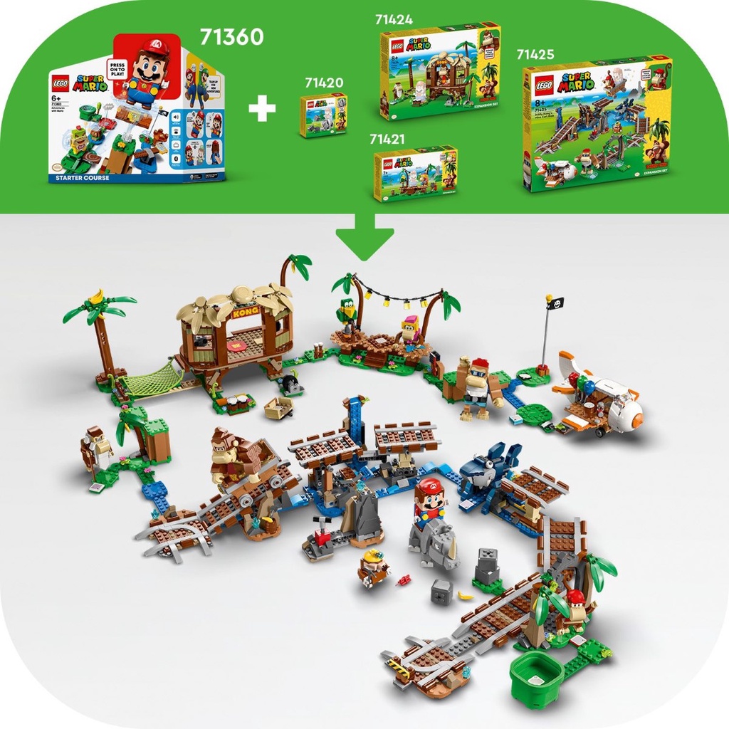 LEGO 71425 Super Mario Diddy Kongs Mine Cart Ride Expansion Set (1157 ...