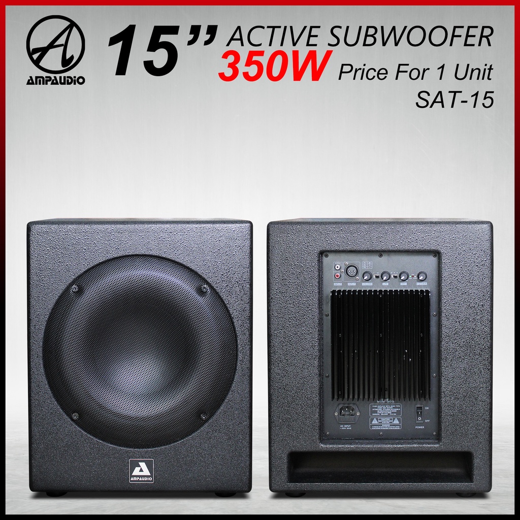 AmpAudio 15Inch Powered Subwoofer Active Subwoofer with RCA Input and
