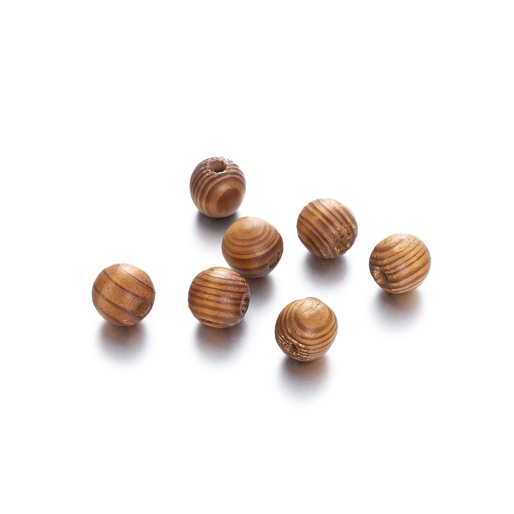 St.kunkka 100Pcs 6-23mm Solid Wood Beads Striped Beads With Fragrance ...