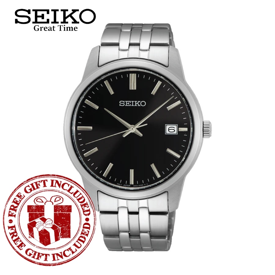 Seiko SUR401P1 Men s Classis Black Dial Stainless Steel Strap