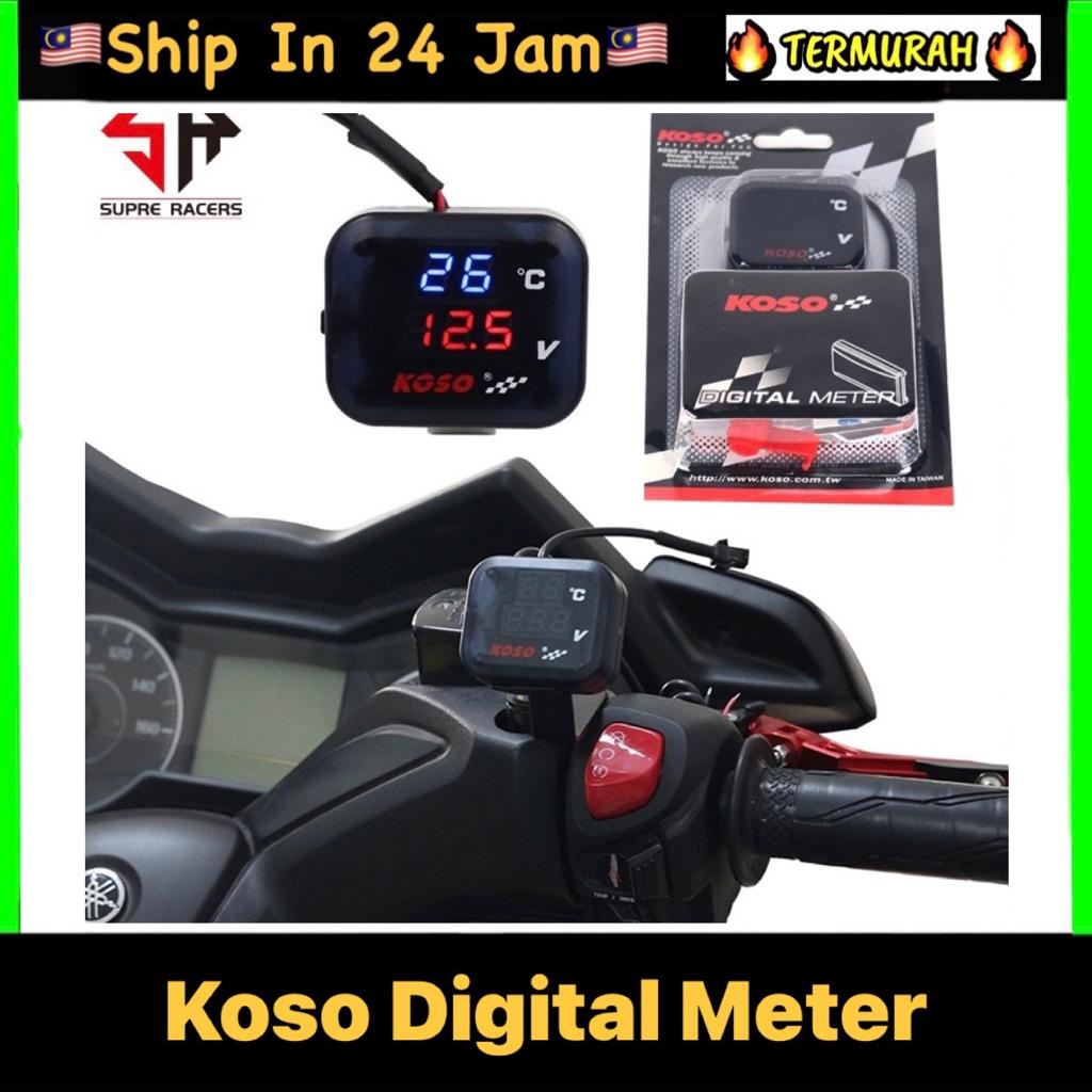 KOSO METER 3 IN 1 DIGITAL LED VOLT METER + OUTDOOR TEMPERATURE + USB