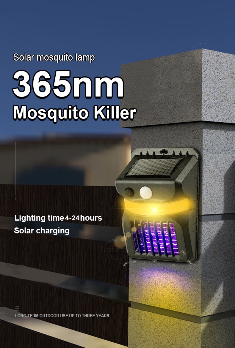 TIPTOP Solar Powered Mosquito Killer LED Lamp Anti Mosquito Insect Pest ...